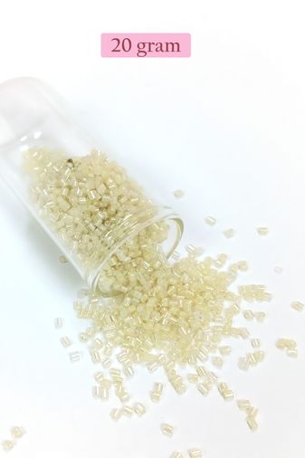 Royaleks RT-RYL-BN24095-37-20 Kesme Cam Boncuk 2Mm - 20 Gram - Şeffaf Krem -Bnc339