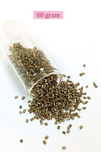 Royaleks RT-RYL-BN24095-40-60 Kesme Cam Boncuk 2Mm - 60 Gram - Metalik Sarı - Bnc390