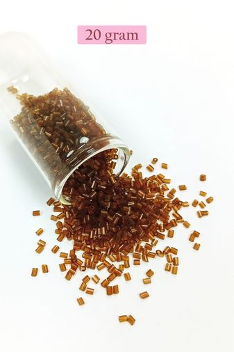 Royaleks RT-RYL-BN24095-41-20 Kesme Cam Boncuk 2Mm - 20 Gram - Şeffaf Açık Kahve -Bnc343