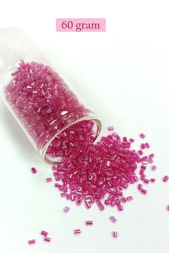Royaleks RT-RYL-BN24095-44-60 Kesme Cam Boncuk 2Mm - 60 Gram - Şeffaf Koyu Pembe - Bnc394