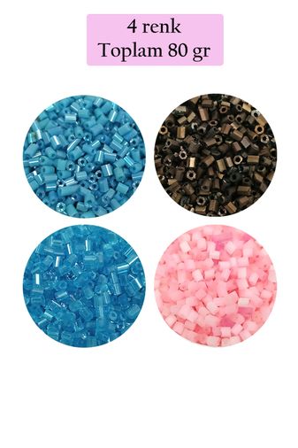 Royaleks RT-RYL-BN24095-4SET12 Kesme Cam Boncuk 2Mm - 4 Renk - Toplam 80 Gram - Bnc446