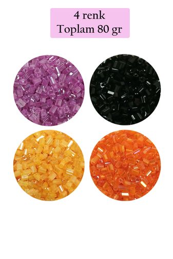 Royaleks RT-RYL-BN24095-4SET3 Kesme Cam Boncuk 2Mm - 4 Renk - Toplam 80 Gram - Bnc437