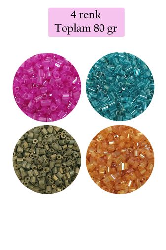 Royaleks RT-RYL-BN24095-4SET4 Kesme Cam Boncuk 2Mm - 4 Renk - Toplam 80 Gram - Bnc438