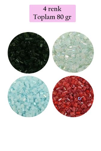 Royaleks RT-RYL-BN24095-4SET5 Kesme Cam Boncuk 2Mm - 4 Renk - Toplam 80 Gram - Bnc439