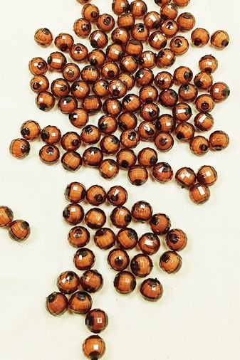Royaleks RT-RYL-BN24097-03 Dünya Boncuk İçten Boncuklu Bileklik Çanta Boncuğu 10 Mm 50 Gr Kahverengi - Bnc462