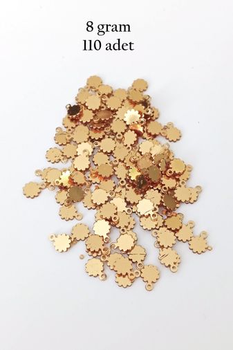 Royaleks RT-RYL-BN24099-01-8 Oya Abiye Bileklik Kolye Pleksi Metalik Plastik Pul Altın Renk 8 Gram 110 Adet - Bnc474