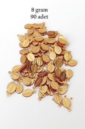 Royaleks RT-RYL-BN24099-05-8 Oya Abiye Bileklik Kolye Pleksi Metalik Plastik Pul Altın Renk 8 Gram 90 Adet - Bnc478