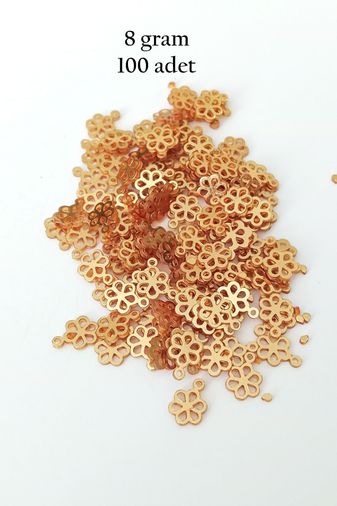Royaleks RT-RYL-BN24099-06-8 Oya Abiye Bileklik Kolye Pleksi Metalik Plastik Pul Altın Renk 8 Gram 100 Adet - Bnc479