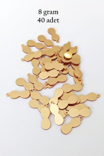 Royaleks RT-RYL-BN24099-07-8 Oya Abiye Bileklik Kolye Pleksi Metalik Plastik Pul Altın Renk 8 Gram 40 Adet - Bnc480