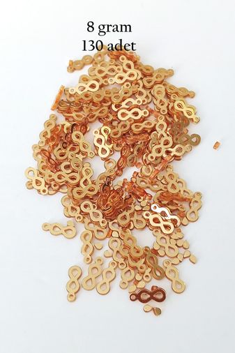 Royaleks RT-RYL-BN24099-14-8 Oya Abiye Bileklik Kolye Pleksi Metalik Plastik Pul Altın Renk 8 Gram 130 Adet - Bnc487
