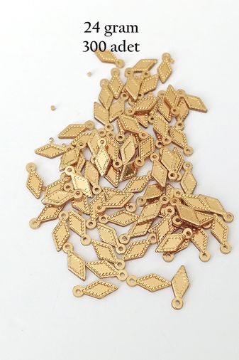 Royaleks RT-RYL-BN24099-17-24 Oya Abiye Bileklik Kolye Pleksi Metalik Plastik Pul Altın Renk 24 Gram 300 Adet - Bnc550