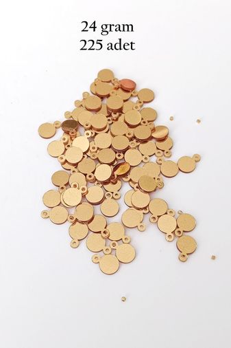 Royaleks RT-RYL-BN24099-20-24 Oya Abiye Bileklik Kolye Pleksi Metalik Plastik Pul Altın Renk 24 Gram 225 Adet - Bnc553