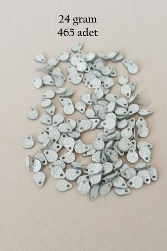Royaleks RT-RYL-BN24100-10-24 Oya Abiye Bileklik Kolye Pleksi Metalik Plastik Pul Gümüş Renk 24 Gram 465 Adet - Bnc569