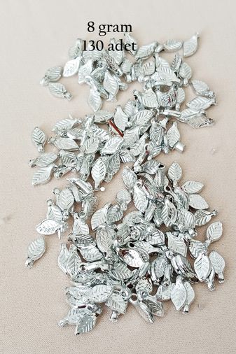 Royaleks RT-RYL-BN24100-15-8 Oya Abiye Bileklik Kolye Pleksi Metalik Plastik Pul Gümüş Renk 8 Gram 130 Adet - Bnc514