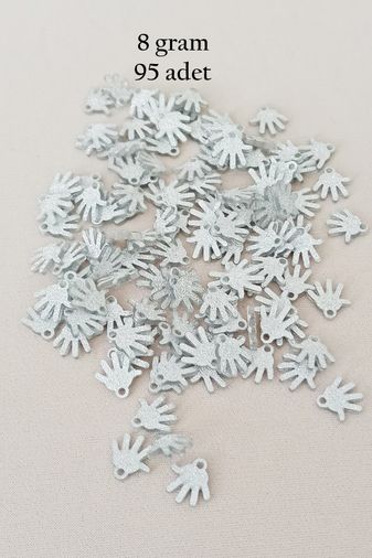 Royaleks RT-RYL-BN24100-20-8 Oya Abiye Bileklik Kolye Pleksi Metalik Plastik Pul Gümüş Renk 8 Gram 95 Adet - Bnc519
