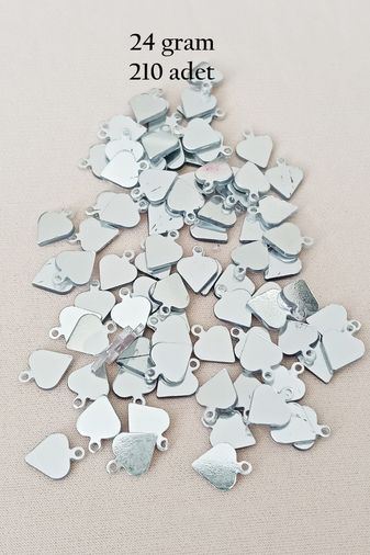 Royaleks RT-RYL-BN24100-31-24 Oya Abiye Bileklik Kolye Pleksi Metalik Plastik Pul Gümüş Renk 24 Gram 210 Adet - Bnc590