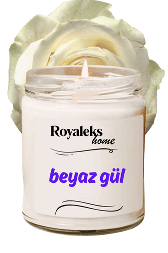 Royaleks RT-RYL-HMR24448 Doğal Özel Seri Kokulu Dekoratif Kavanoz Mum 210 Cc - Beyaz Gül - Ryl