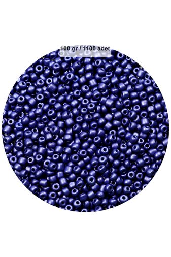 RT-RYL-B-0010-100 Lacivert Renk 4 Mm Yaklaşık 1100 Adet / 100 Gram Cam Boncuk Oya Yazma Bileklik Ve Kolye