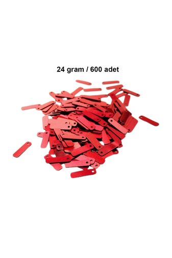 RT-RYL-B-0014-24 Kırmızı 15 X 5 Mm Dantel Oya Yazma Halhal Abiye Lazer Kesim Pul 600 Adet / 24 Gram