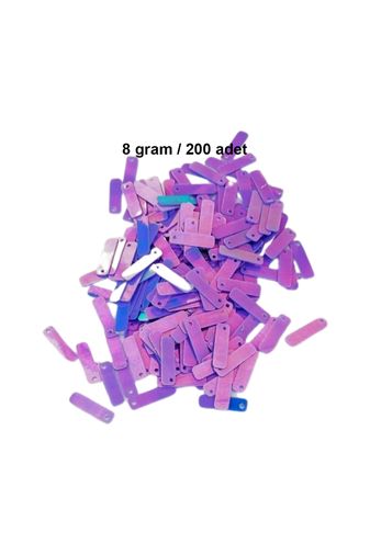 RT-RYL-B-0015-8 Mor 15 X 5 Mm Dantel Oya Yazma Halhal Abiye Lazer Kesim Pul 200 Adet / 8 Gram