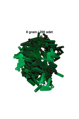 RT-RYL-B-0017-8 Koyu Yeşil 15 X 5 Mm Dantel Oya Yazma Halhal Abiye Lazer Kesim Pul 200 Adet / 8 Gram