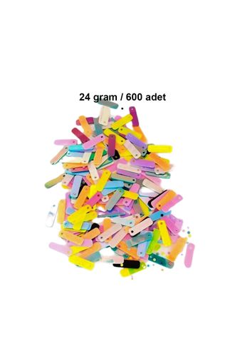 RT-RYL-B-0018-24 Pastel Renkler 15 X 5 Mm Dantel Oya Yazma Halhal Abiye Lazer Kesim Pul 600 Adet / 24 Gram