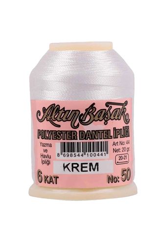RT-RYL-HMR16714-1 Altınbaşak Oya Ve Dantel İpi 20 Gr - Royaleks - No: Krem