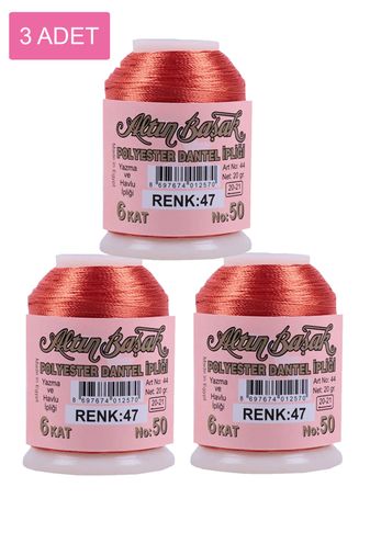 RT-RYL-HMR16727 3 Adet Altınbaşak Oya Ve Dantel İpi 20 Gr - Royaleks - No: 047