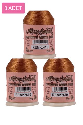 RT-RYL-HMR16735 3 Adet Altınbaşak Oya Ve Dantel İpi 20 Gr - Royaleks - No: 410