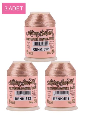 RT-RYL-HMR16748 3 Adet Altınbaşak Oya Ve Dantel İpi 20 Gr - Royaleks - No: 512