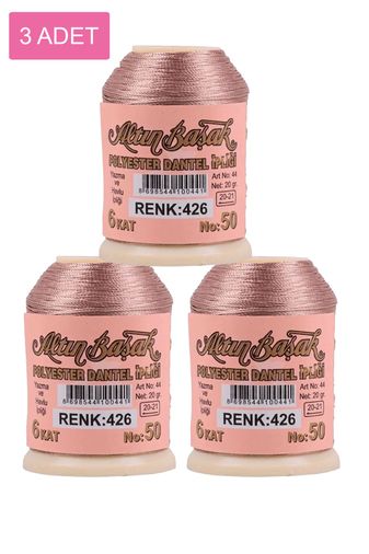 RT-RYL-HMR16749 3 Adet Altınbaşak Oya Ve Dantel İpi 20 Gr - Royaleks - No: 426