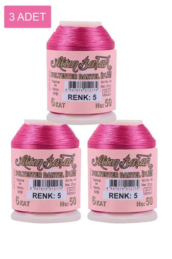 RT-RYL-HMR16753 3 Adet Altınbaşak Oya Ve Dantel İpi 20 Gr - Royaleks - No: 005