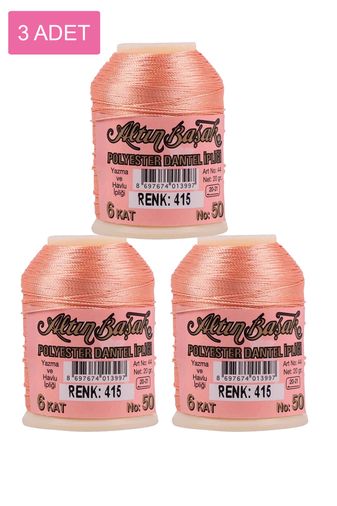 RT-RYL-HMR16756 3 Adet Altınbaşak Oya Ve Dantel İpi 20 Gr - Royaleks - No: 415