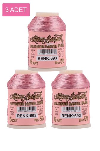 RT-RYL-HMR16779 3 Adet Altınbaşak Oya Ve Dantel İpi 20 Gr - Royaleks - No: 693