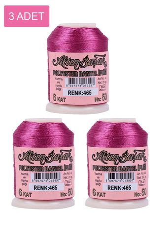 RT-RYL-HMR16786 3 Adet Altınbaşak Oya Ve Dantel İpi 20 Gr - Royaleks - No: 465