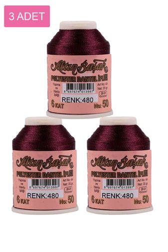 RT-RYL-HMR16792 3 Adet Altınbaşak Oya Ve Dantel İpi 20 Gr - Royaleks - No: 480