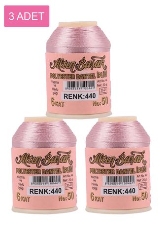 RT-RYL-HMR16801 3 Adet Altınbaşak Oya Ve Dantel İpi 20 Gr - Royaleks - No: 440