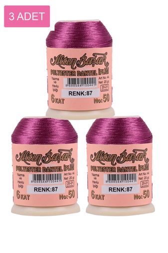 RT-RYL-HMR16806 3 Adet Altınbaşak Oya Ve Dantel İpi 20 Gr - Royaleks - No: 087