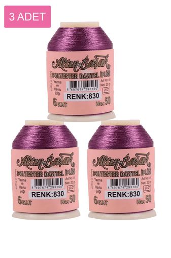 RT-RYL-HMR16807 3 Adet Altınbaşak Oya Ve Dantel İpi 20 Gr - Royaleks - No: 830
