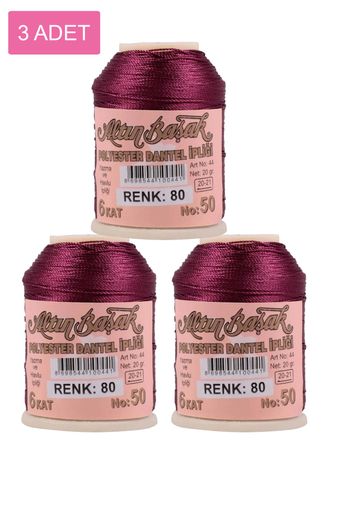 RT-RYL-HMR16808 3 Adet Altınbaşak Oya Ve Dantel İpi 20 Gr - Royaleks - No: 080