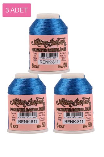 RT-RYL-HMR16829 3 Adet Altınbaşak Oya Ve Dantel İpi 20 Gr - Royaleks - No: 811