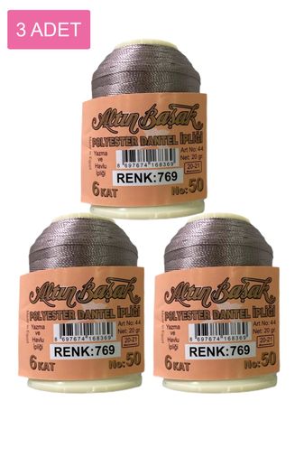 RT-RYL-HMR16853 3 Adet Altınbaşak Oya Ve Dantel İpi 20 Gr - Royaleks - No: 769