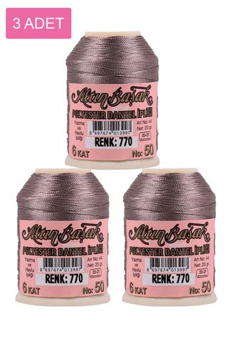RT-RYL-HMR16854 3 Adet Altınbaşak Oya Ve Dantel İpi 20 Gr - Royaleks - No: 770