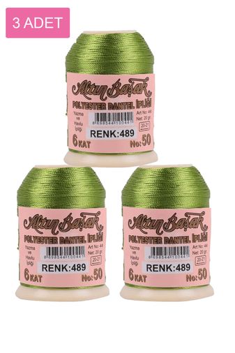 RT-RYL-HMR16863 3 Adet Altınbaşak Oya Ve Dantel İpi 20 Gr - Royaleks - No: 489