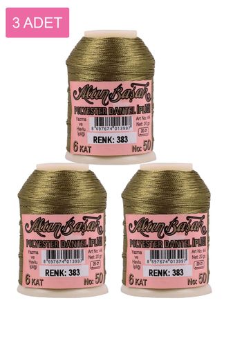 RT-RYL-HMR16866 3 Adet Altınbaşak Oya Ve Dantel İpi 20 Gr - Royaleks - No: 383