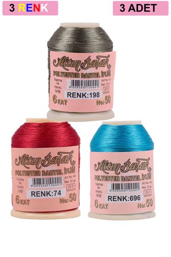 RT-RYL-HMR17393 3 Adet Altınbaşak Oya Ve Dantel İpi 20 Gr - Royaleks - No: 074 - 696 - 198
