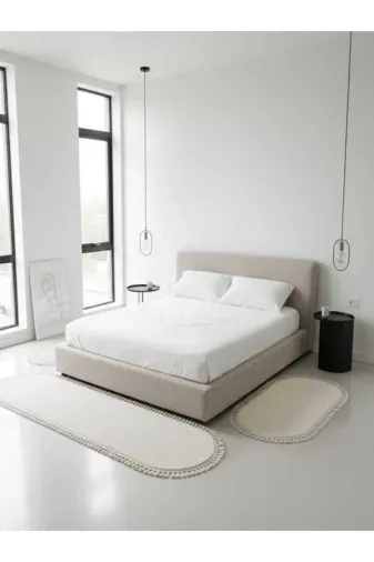 RTHDY56TY7HJI 3Lükarbeyaz 6Renk Modern Post Pelüş Kaymazponpon Saçaklıyatakodasıtakımı1Adet 60*300 2 Adet 60*150