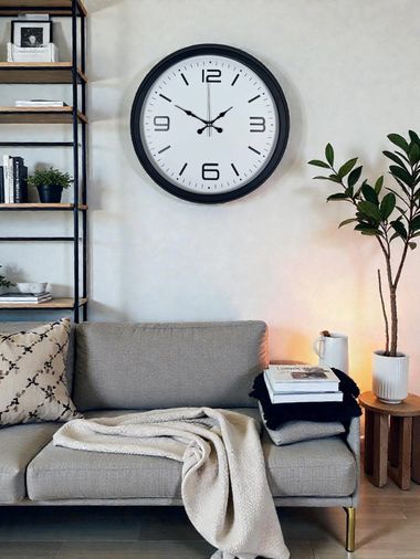 Sade &amp; Şık Siyah 40 Cm Metal Dekoratif Duvar Saati