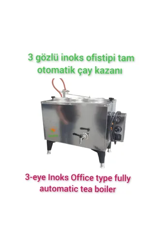 SAFİR ÇAY KAZANLARI 11022025inoksofistipi3 3 Gözlü İnoks Tam Otomatik Ofis Için Çay Kazanı İnoks Büro Için Çay Makinesi İnoks Çay Ocağı Semaver
