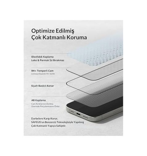 Sale 131613348 Tam Kaplayan Hayalet Parmak İzi Bırakmayan Safir Ekran Koruyucu Cam, İphone 17 Pro İle Uyumlu
